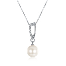 Latest Design Hot Sell Trendy Elegant Ladies Pearl White Gold Ball Pendant Jewellery Necklace